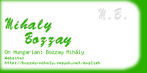 mihaly bozzay business card