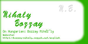 mihaly bozzay business card